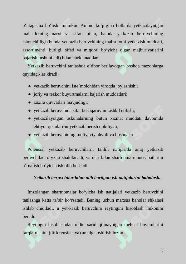 YETKAZIB BERUVCHILAR BILAN ALOQALARNI YAXSHILASH 6
