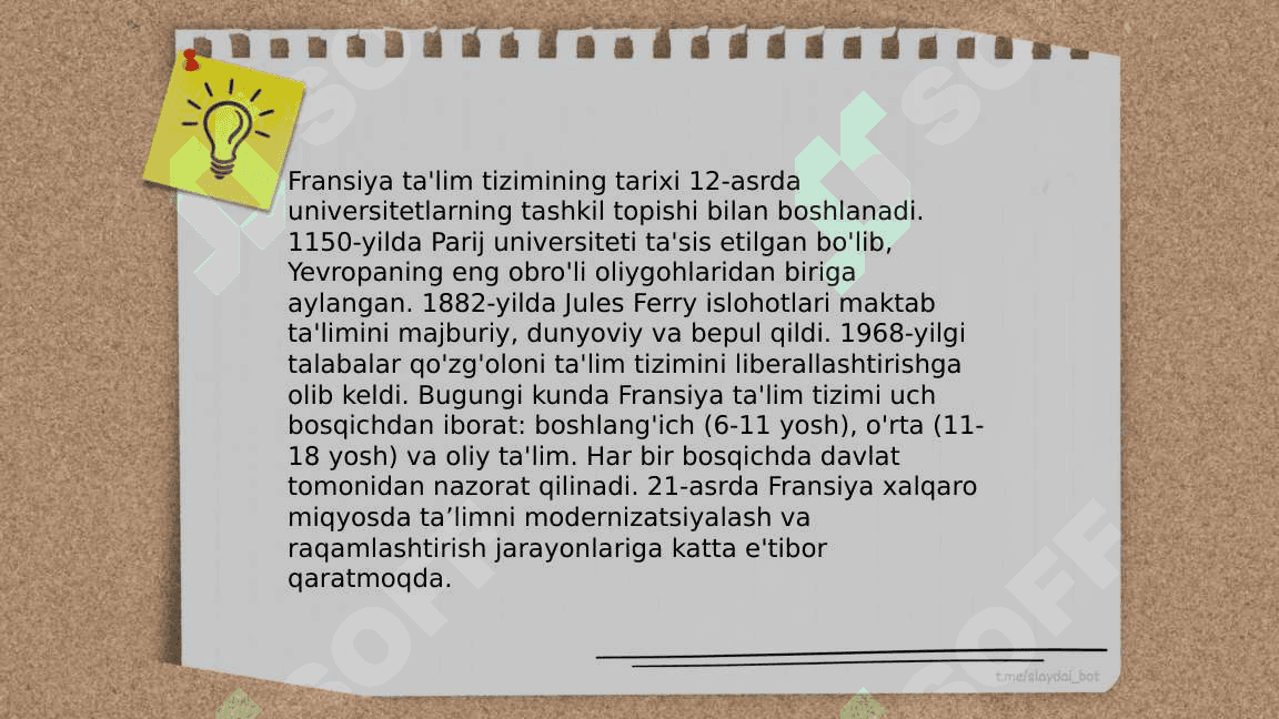 Fransiya ta'lim tizimi 3