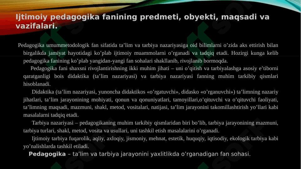 Ijtimoiy pedagogiKa fanining joriy etilishi 3