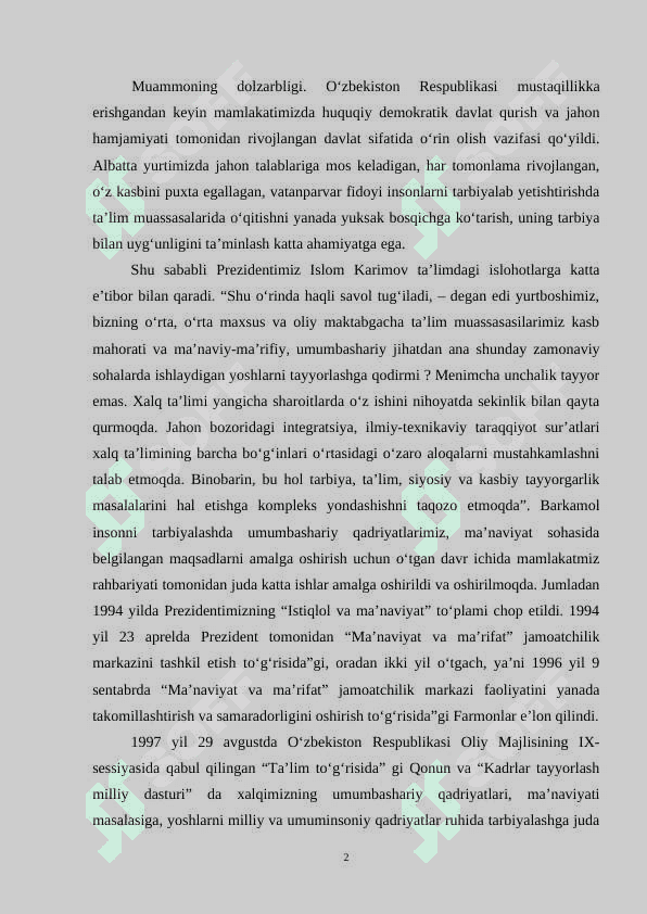 Maktabgacha  ta’lim yoshidagi bolalarni umuminsoniy qadriyatlar asosida tarbiyalashning pedagogik-psixologik aspektlari 2