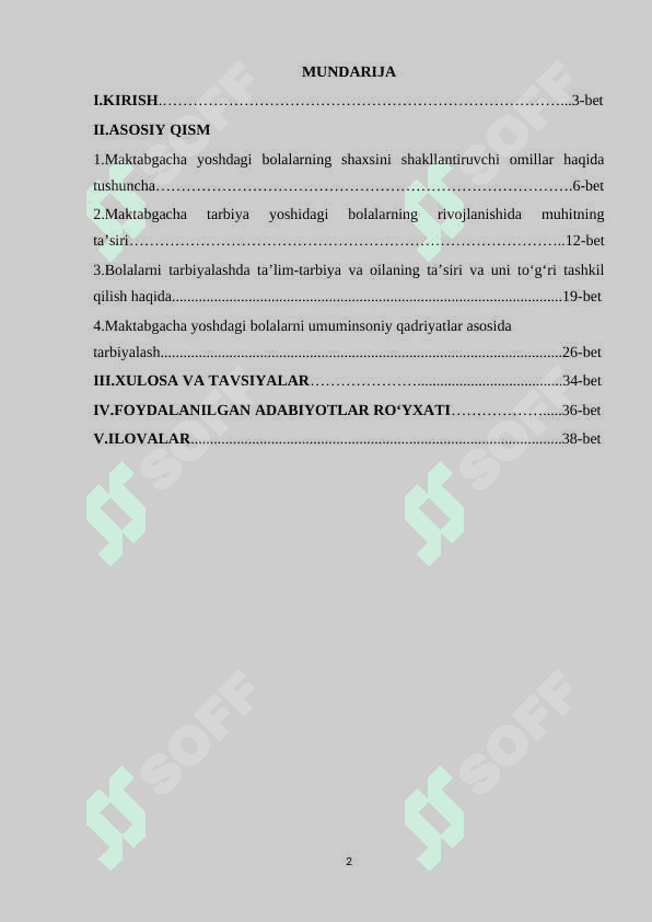 Maktabgacha yoshdagi bolalarni muhit ta’sirida tarbiyalash. 2
