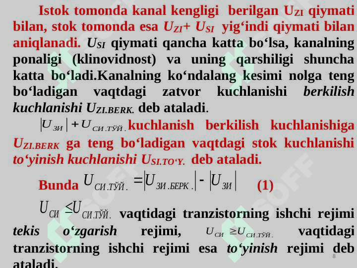 Maydoniy tranzistorlar 8