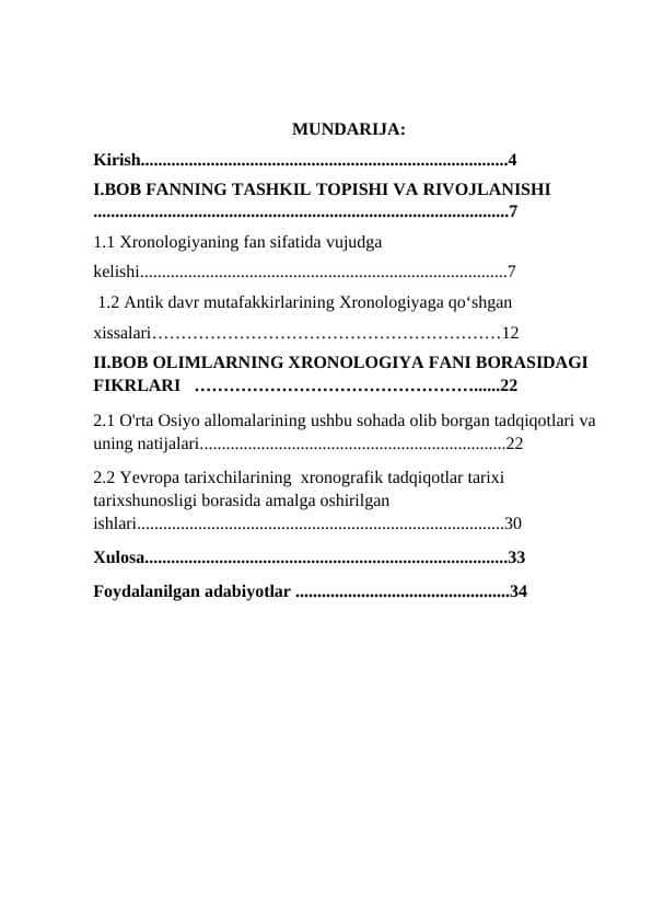 Xronografik tadqiqotlar tarixidan