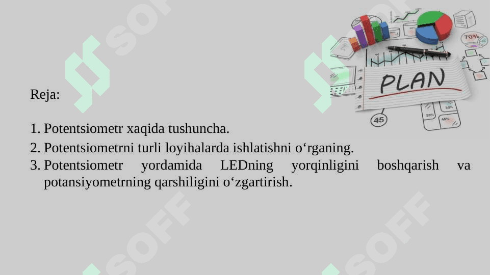 Potensiometr. Arduino orqali yorig‘lik diodini yoritish darajasini nazorat qilish. 2