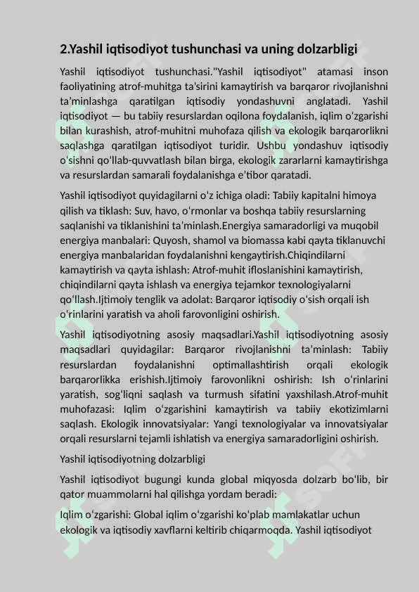 “Yashil iqtisodiyot”ni baholashning   kompleks usuli. 4