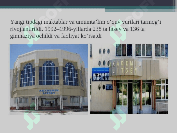 O’ZBEKISTON RESPUBLIKASIDA TA’LIM SOHASIDA AMALGA OSHIRILGAN ISLOHOTLAR 5
