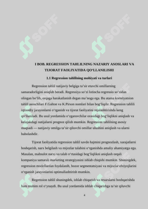 TIJORAT FAOLIYATIDA REGRESSION TAHLILDAN FOYDALANISH 4