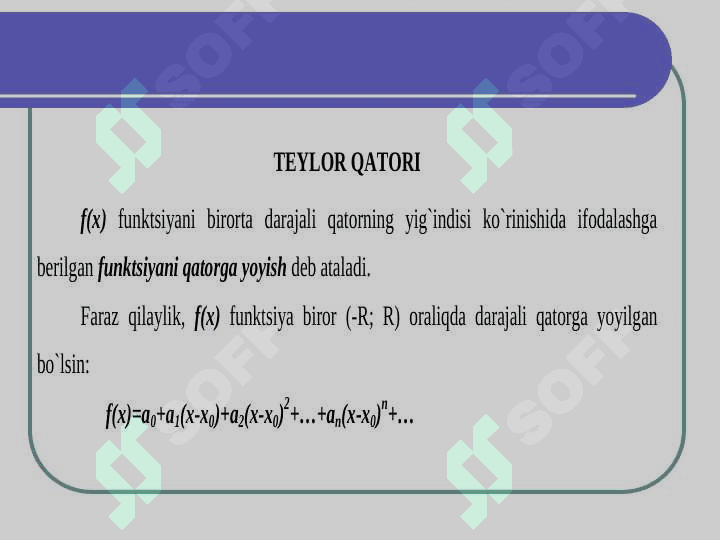 TEYLOR  VA MAKLER QATORLARI 4