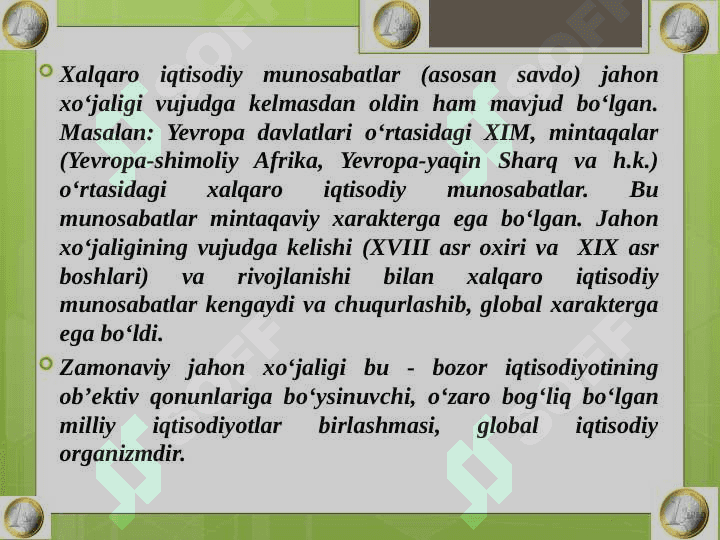 Jahon iqtisodiyoti faniga kirish 5