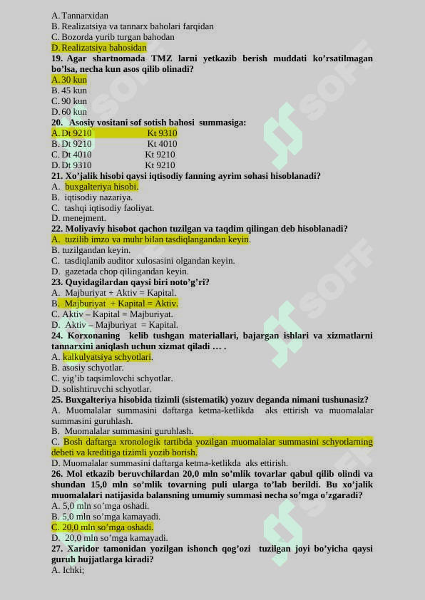 Buxgalteriya yakuniy javoblaru 7