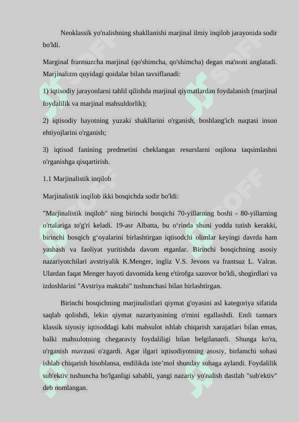 NEOKLASSIK MAKTAB TARAFDORLARINING ASOSIY G’OYALARI 5