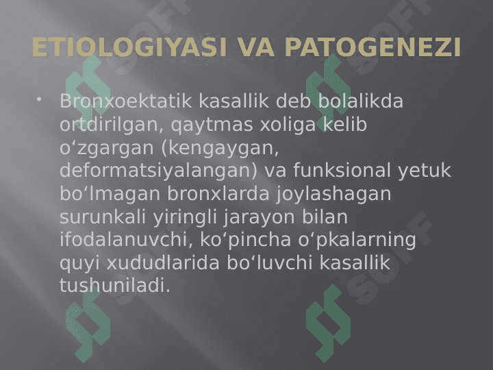 Bronxoektatik kasallik diagnostikasi 3