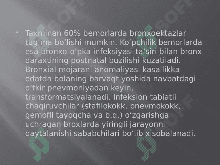 Bronxoektatik kasallik diagnostikasi 5