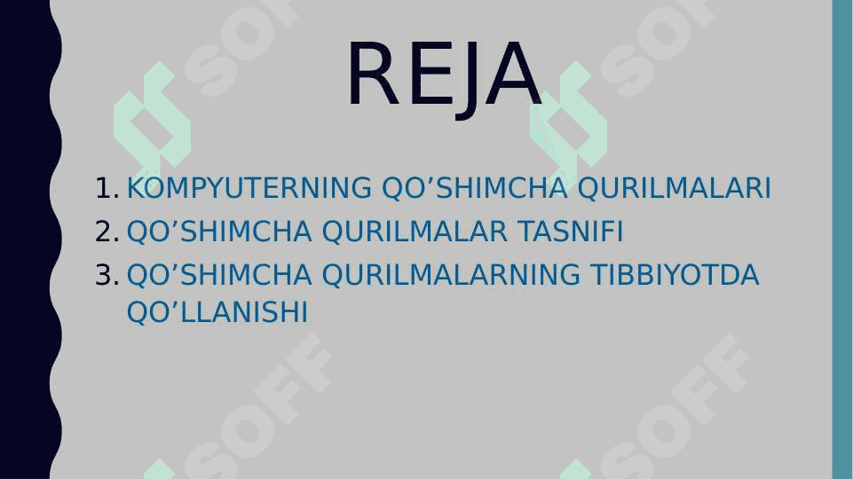 KOMPYUTERNING QO’SHIMCHA QURILMALARINING TIBBIY TA’LIMDA VA TIBBIYOTDA QO’LLANILISHI 2