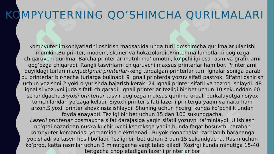 KOMPYUTERNING QO’SHIMCHA QURILMALARINING TIBBIY TA’LIMDA VA TIBBIYOTDA QO’LLANILISHI 3