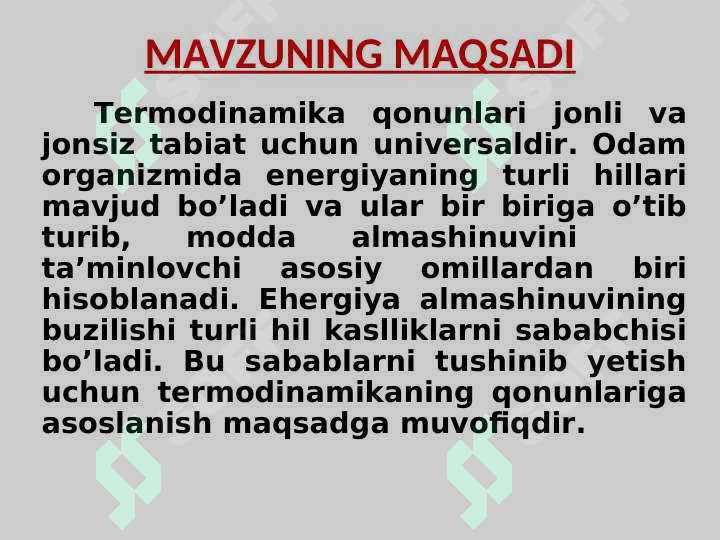 KIMYOVIY TERMODINAMIKA ASOSLARI 2