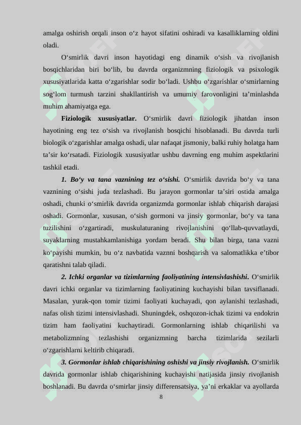 O‘smirlarda sog‘lom turmush tarzini shakllantirish 8