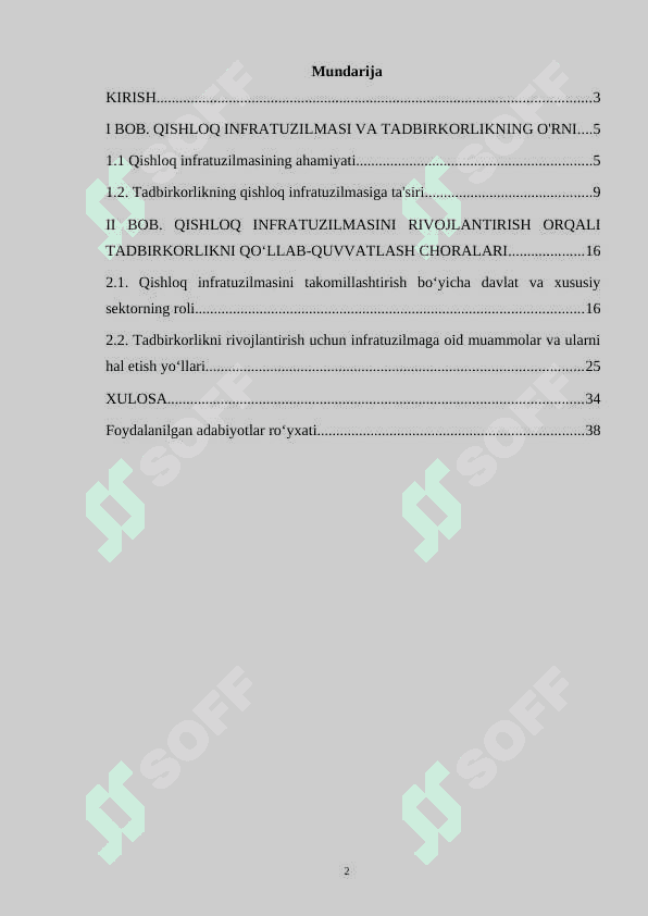 QISHLОQ INFRАTUZILMАSI VА TАDBIRKОRLIKNING О'RNI 2