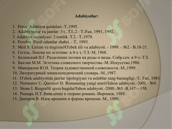 Adabiy turlarni tasniflashning o‗zgacha ko‗rinishlari 3