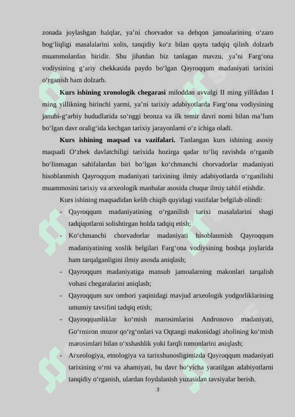 Qayroqqum madaniyati kurs ishi 3