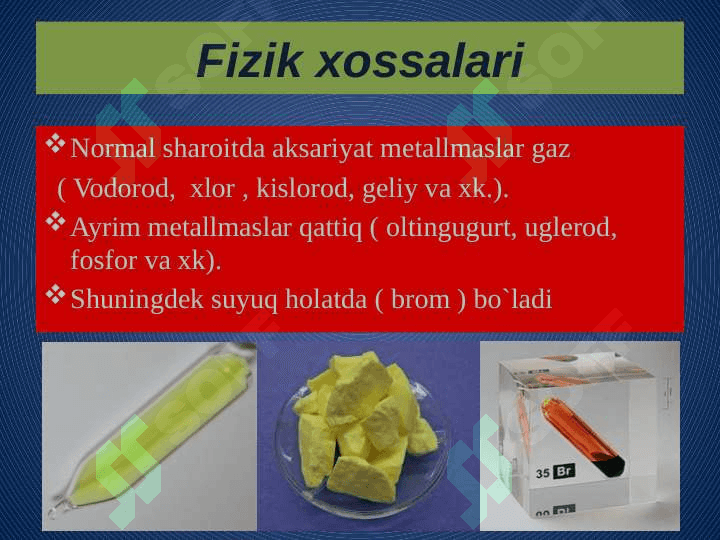 Metallmaslar. Uglerod guruhi elementlariga umumiy tavsif. 4