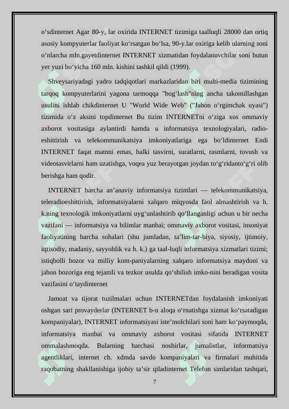 Internet tarixi va inda ishlash 7