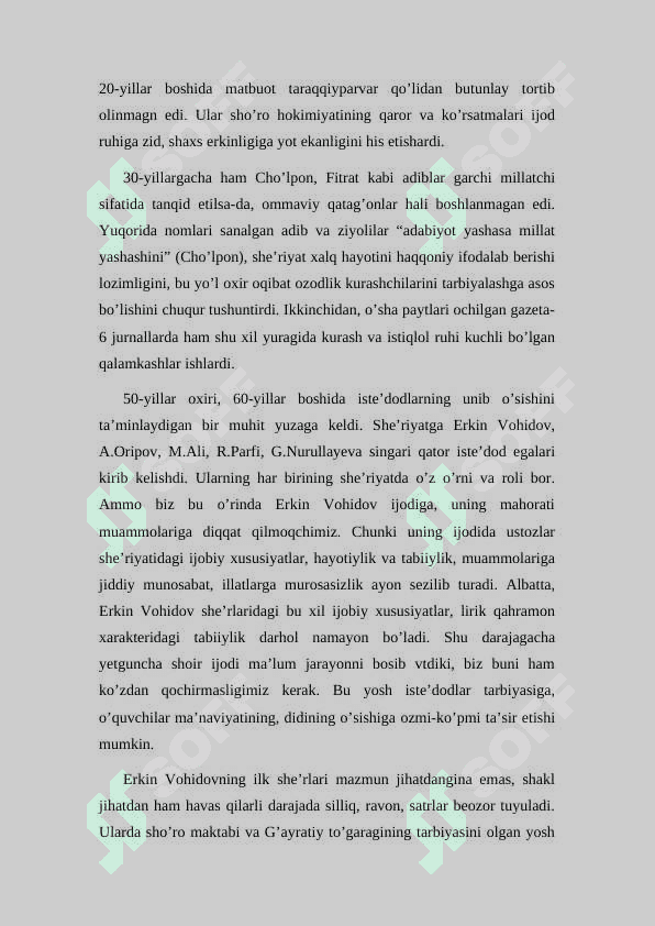ERKIN VOHIDOV SHE’RIYATINING G’OYAVIY-BADIIY XUSUSIYATLARI 7