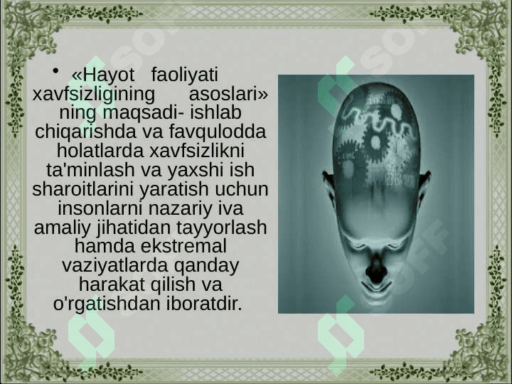 Faoliyat xavfsizligini ta’minlashda insonning psixofiziologik ko’rsatkichlarining ahamiyatini o’rganish 8