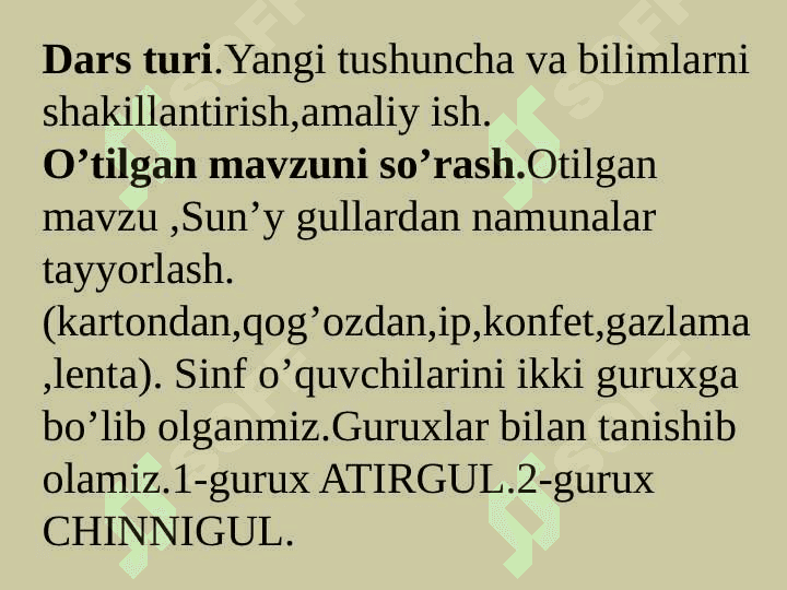 Sun’iy gullardan kompozitsiyalar  yaratish.  Mavzusida  ochiq dars ishlanmasiSun’iy gullardan kompozitsiyalar  yaratish.  Mavzusida  ochiq dars ishlanmasi 4