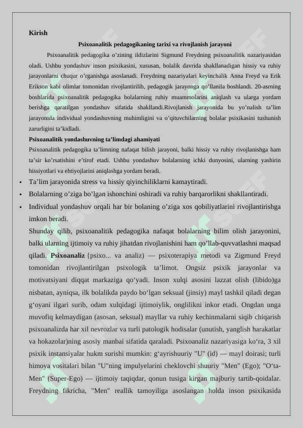 Psixoanalitik pedagogikning  konseptual asoslari 2