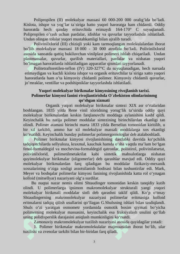 YUQORI MOLEKULYAR BIRIKMALAR KIMYOSI 3