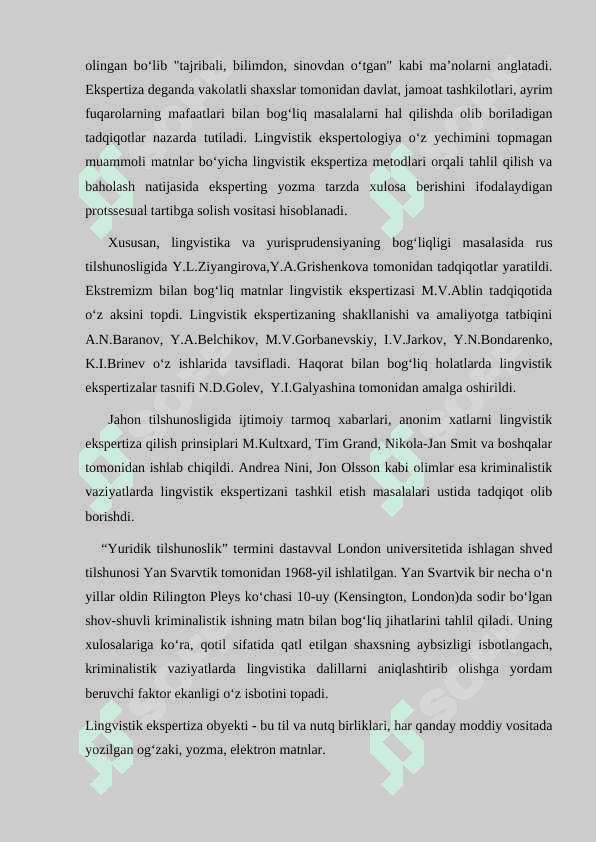 Jahon va o‘zbek tilshunosligida lingvistik ekspertizaga oid tadqiqotlar tahlili 5