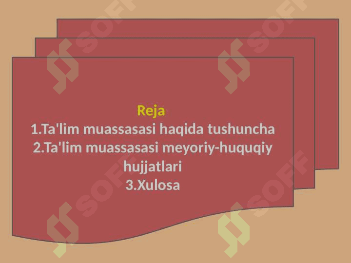 Ta'lim muassasasini boshqarishga doir me'yoriy-huquqiy hujjatlar (TAQDIMOT) 2