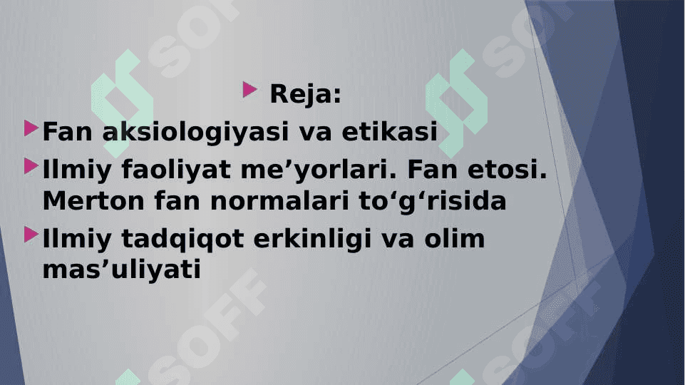 Ilmiy izlanishda olimning ijtimoiy mas’uliyati (TAQDIMOT) 2