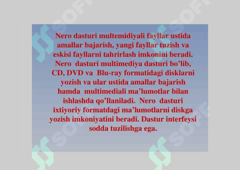 Nero dasturi va uning imkoniyatlari 2