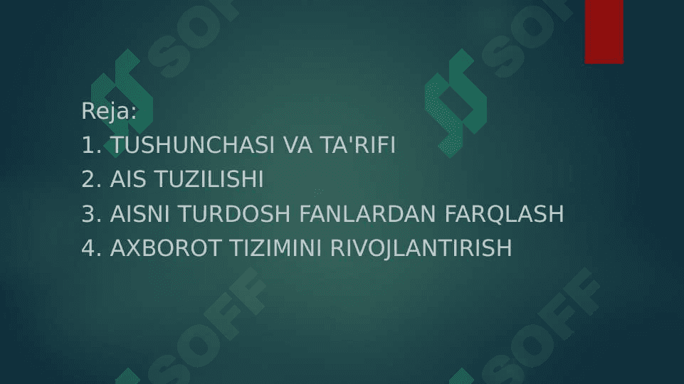 Iqtisodiyotda avtomotlashtirilgan axborot tizimlari va  texnologiyasi 2