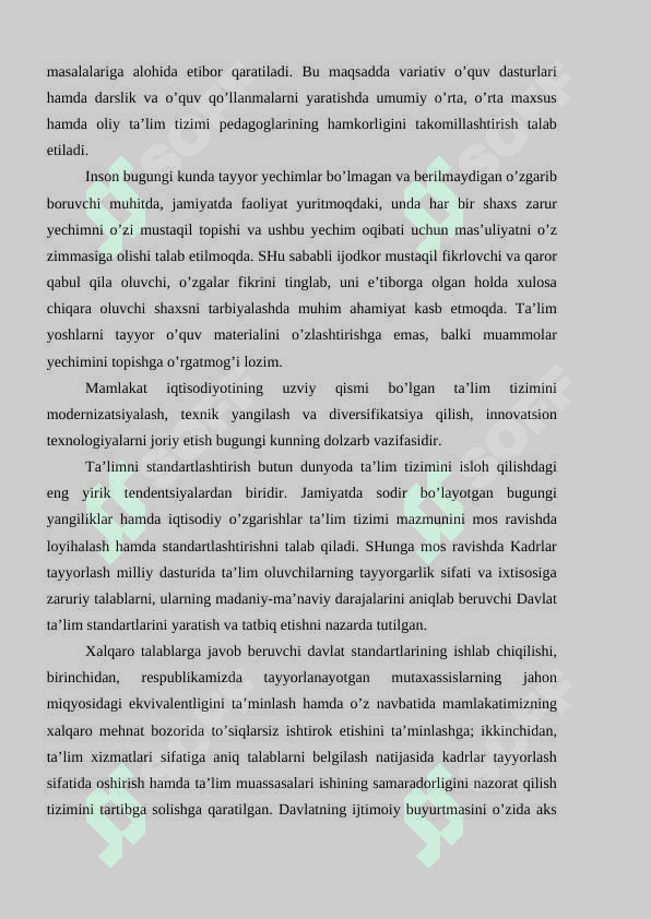 UZLUKSIZ TA’LIM TIZIMIDA TA’LIM – TARBIYA JARAYONINI MODERNIZATSIYALASH YO’NALISHLARI 6