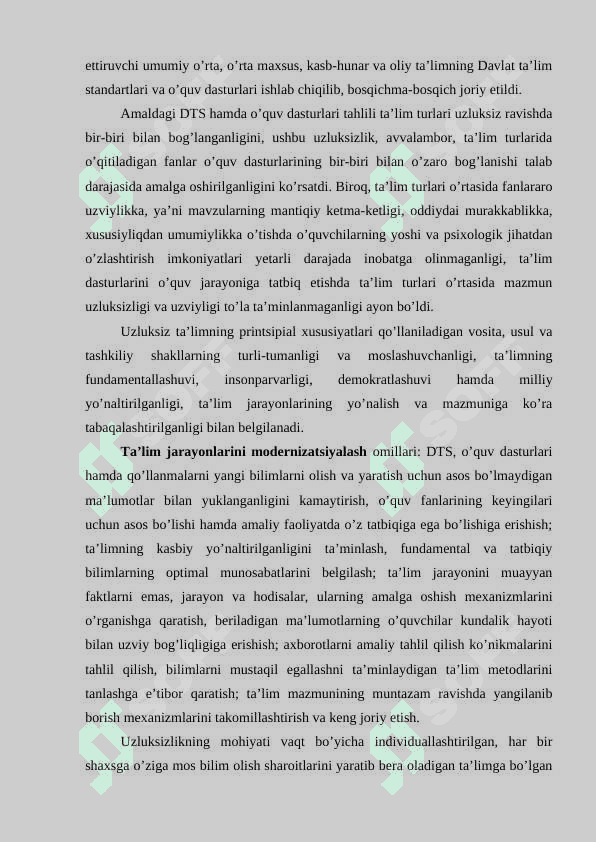 UZLUKSIZ TA’LIM TIZIMIDA TA’LIM – TARBIYA JARAYONINI MODERNIZATSIYALASH YO’NALISHLARI 7