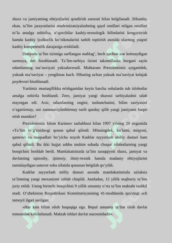 UZLUKSIZ TA’LIM TIZIMIDA TA’LIM – TARBIYA JARAYONINI MODERNIZATSIYALASH YO’NALISHLARI 8