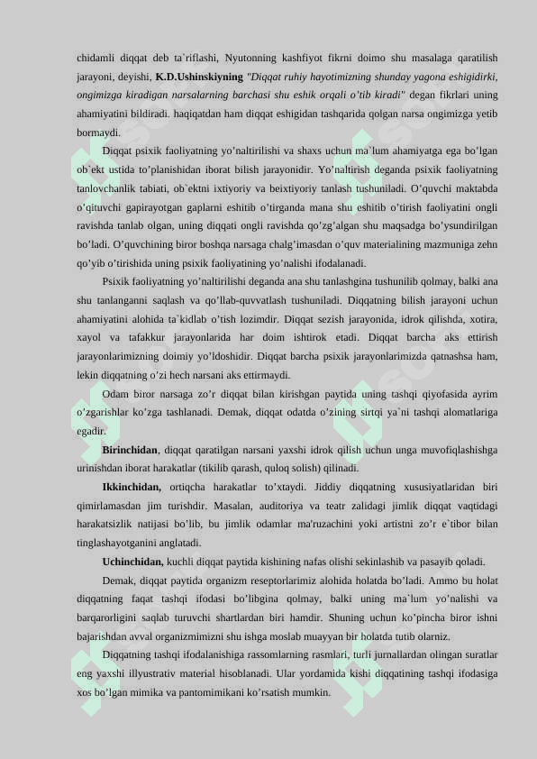 Diqqat. Sezgi. Idrok 2