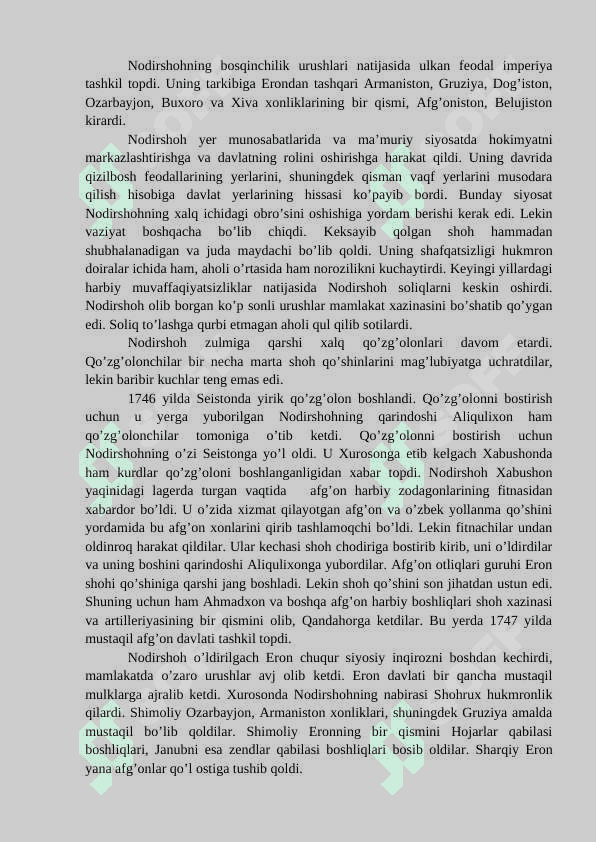 Eron yangi davrda. Tarixiy rivojlanishning asosiy voqealari va jarayonlari 5