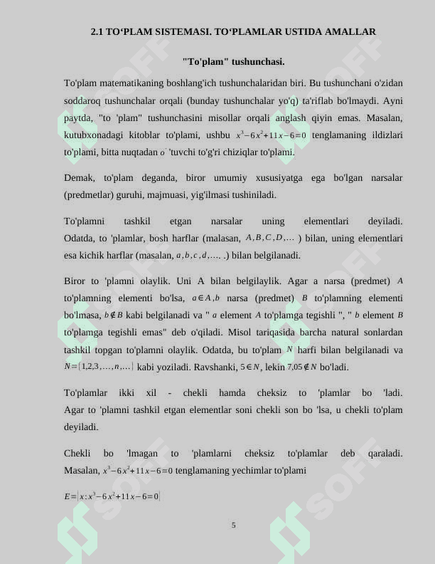 To'plamlar sistemalari 5