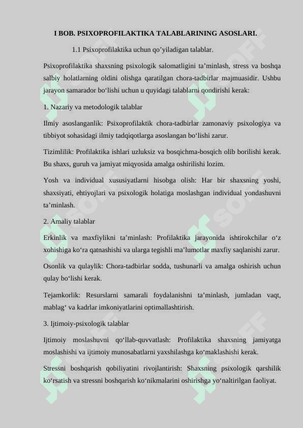 PSIXOPROFILAKTIKA TALABLARI VA VAZIFALARI 8