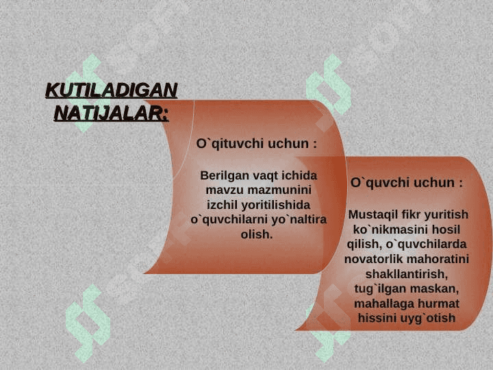 Bosh bo’laklarning qo’llanilishi 6