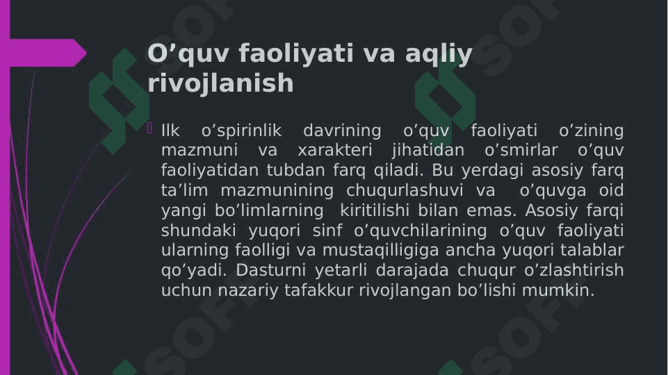 O‘spirinlik davrida oquv faoliyati. O‘spirinlarda kasb tanlash muammolari va yechimlar 6