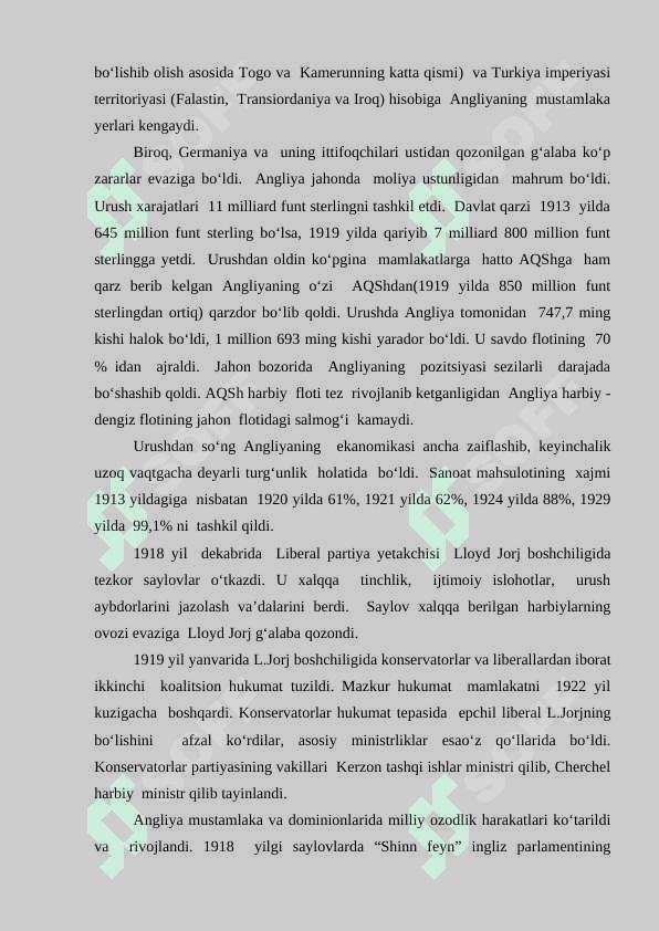 Buyuk Britaniya 1918-1945 yillarda 3