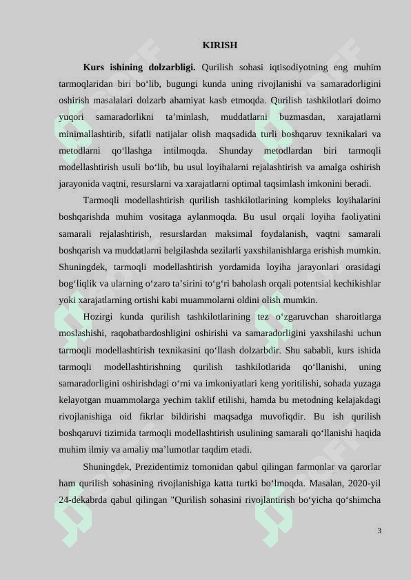 QURILISH TASHKILOTLARI FAOLIYATIDA TARMOQLI MODELLASHTIRISHDAN FOYDALANISH 3
