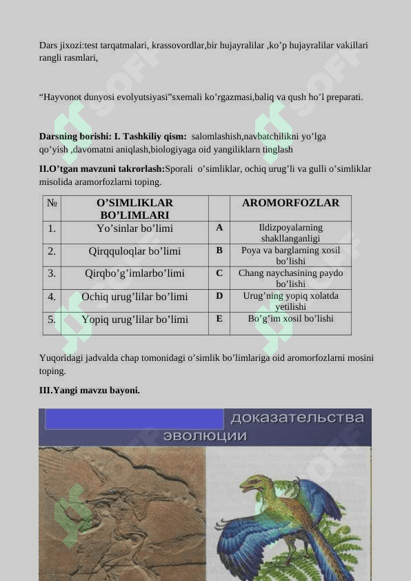 Hayvonot  dunyosidagi  evolyutsion o’zgarishlar. 2