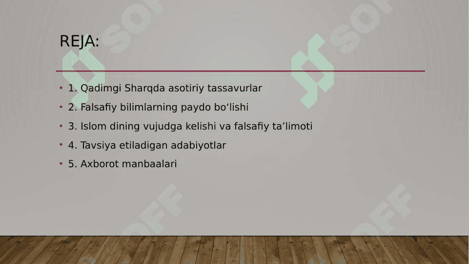 Qadimgi Sharqda asotiriy tassavurlar va falsafiy bilimlarning paydo bo‘lishi. 2