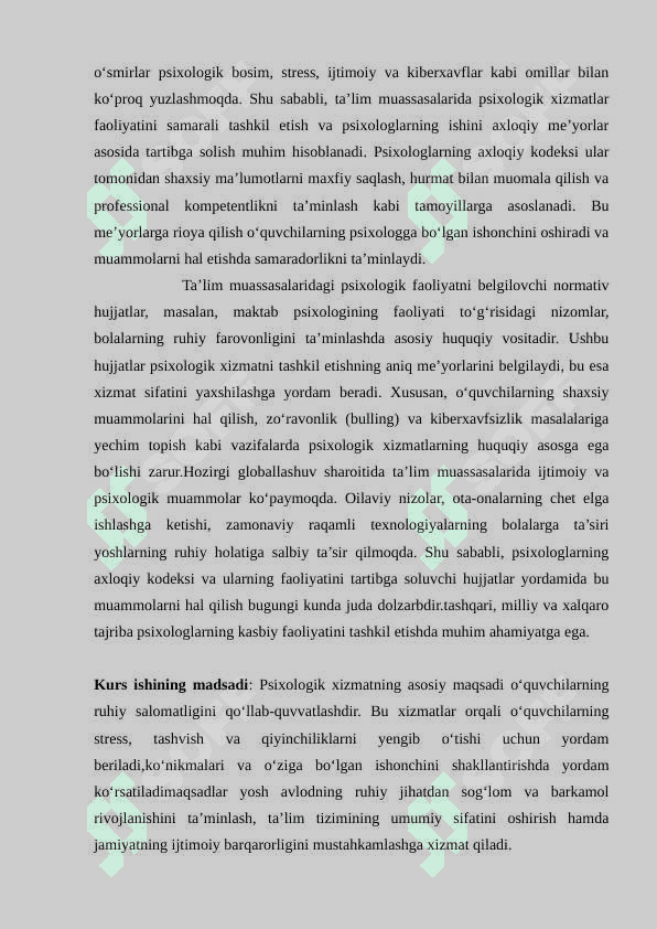 Ta'lim muassasalarida amaliy psixologning axloqiy va kasbiy faoliyati 3